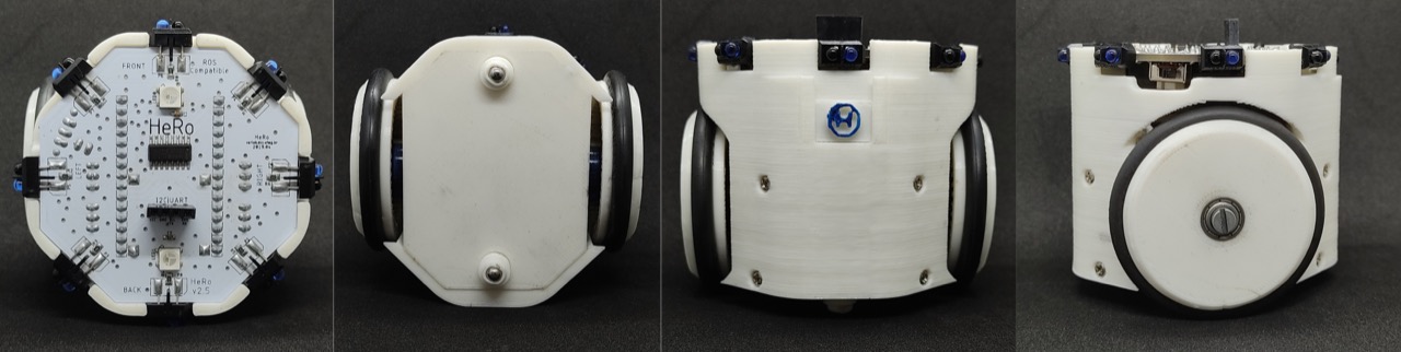 HeRo from top, bottom, front, and side